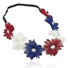 Floral Flower Crown Stretch Headband Blue,White,Red