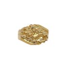10k Gold Slant Nugget Dia-Cut Yellow Gold Authentic Genuine Men's Ring Size 10