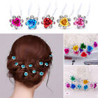 Crystal Rhinestone Flower Hairpin Barrettes Hair Sticks Bridal Wedding Hair Pins