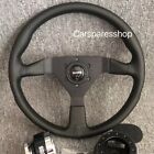 MOMO MonteCarlo 350mm 14' Genuine Leather Thickened Spoke Steering Wheel-Black