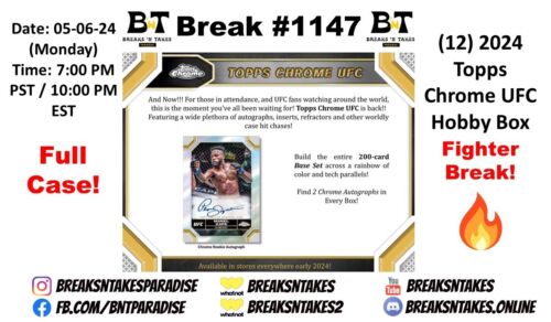 CHUCK LIDDELL 2024 Topps Chrome UFC Hobby CASE 12 BOX Break #1147