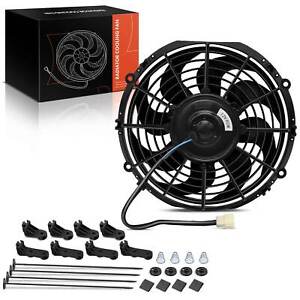 10 Inch Universal Electric Radiator Cooling Fan & Mounting Kit 12V 80 Watts Pull