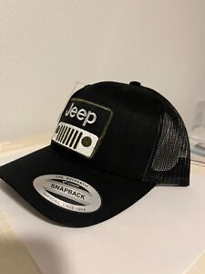 NEW Jeep grille logo snap-back trucker hat. Free Domestic Shipping