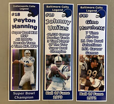 Baltimore Colts / Johnny Unitas,  Gino Marchetti, & Peyton Manning Bookmark Set