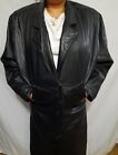 Womens Leather Overcoat Small 14 47 Black Trench Coat Insulated Avanti*
