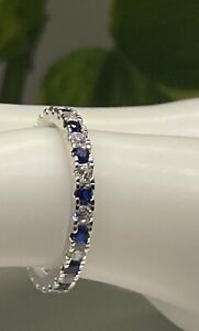 1.08 Carat Blue and White SAPPHIRE Silver Ring. RETAIL Zales FOR $328.00