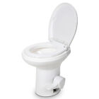 Portable Toilet High Profile w/ Pedal Flush for Motorhome Caravan Travel White