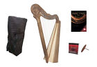 Roosebeck 22-String Walnut Parisian Harp w/ Chelby Levers w/ Gig Bag & Play Book
