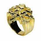 Men's 14k Gold Plated REAL Solid 925 Sterling Silver Heavy Nugget Ring Size 6-13