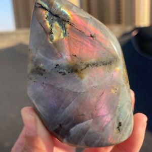 295GRare Naturalcolorful Labradorite Quartz Freeform Crystal Mineral specimen