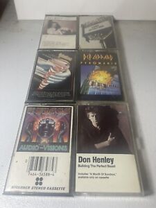 Classic 80s rock cassette tapes lot Of 6 Kansas, Judas Priest, Henley, def Lepp