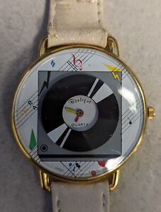 Vintage *Rare* Watch with music notes and LP record for Music lovers