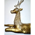 Vintage Brass Deer Buck Stag Reindeer 10