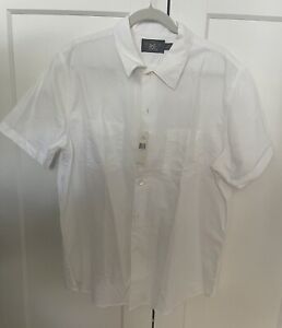 RRL Ralph Lauren White Oxford Camp Collar Shirt Sz L