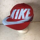NIKE SB Graphic Skateboard Cap Hat Snap Back Youth Rare Red with Blue Gray