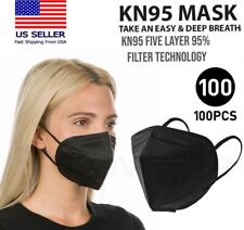 100/200 Pcs Black Color KN95 Protective 5 Layer Face Mask Disposable Marks