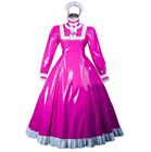 Sissy Maid Sexy girl Lockable Pink PVC Long Dress Cosplay Costume Tailor-made