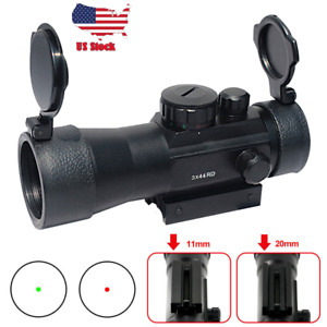 3X44 Red Green Dot Sight Scope Tactical Optics Riflescope Fit 11/20mm Rail USA