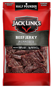 New ListingJack Link's Beef Jerky, Peppered, ½ Pounder Bag Flavorful Meat Snack no MSG