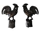 2 Rooster Curtain Rod Finials, Metal Bronze 5