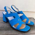 Vintage 90s Y2K 9&CO blue strappy chunky heels 8 1/2