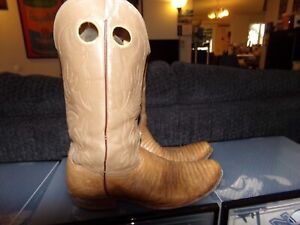 Justin Lizard Skin Cowboy Boots Men’s Size 11.5 D Made in USA TAN