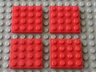 4 x LEGO Red Plate Red Plate 4x4 Ref 3031 Set 4483 261 8144 8155 8153 75240