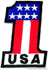 USA 1 EMBROIDERED PATCH AMERICAN FLAG ONE PATRIOTIC IRON-ON United States Emblem