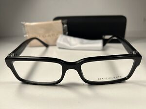 😎 New! Bvlgari 3014 Eyeglasses 732 Men’s Matte Black Square Frames 56/17/140