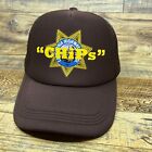 Chips Mens Trucker Hat Brown Snapback 70s Motorcycle Cop Retro TV Show Ball Cap