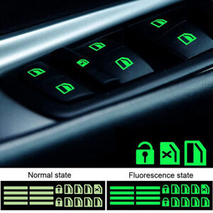 Green Car Door Window Sticker Switch Luminous Sticker Night Safety Accessories (For: Kia Soul)