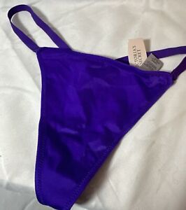 Vintage Victoria's Secret  Second Skin V-String Sexy Thong Panties Purple  NWT