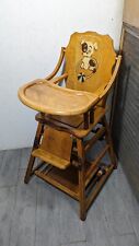 Vintage Wood Convertible Folding Baby High Chair Play Activity Desk Stroller