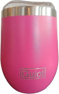 GUIOT Stainless Steel Pink Wine Tumbler 12oz Insulated Cup with Lid