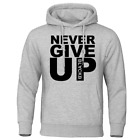 Men's Hoodie Never Give Up Print Regular Fit Pockets Long Sleeve Pullover