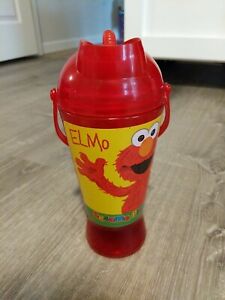 Sesame Place Elmo Souvenir Cup With Straw Red