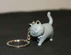 CUTE Mini GRAY Cat Key chain Keychain Plastic Keyring Kitten Chartreux Kitty