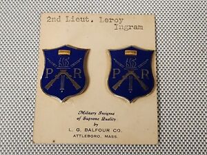 Pair Of Vintage U.S. Military Medal Pin Pershing Rifles Warrant Officer Original