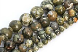 Natural Rainforest Rhyolite Grade AA Round Gemstone Loose Beads 4/6-7/8/10MM