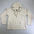 Earth Ragz Mexican Pullover Hoodie Mens Small Ivory Aztec Poncho 100% Cotton