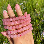 Handmade Natural Rose Quartz Balance Bracelet Round 8MM Beads Healing Reiki