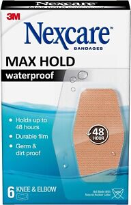 Nexcare Max Hold Waterproof Bandages, Stays On for 48 Hours, Flexible Ban 6pc