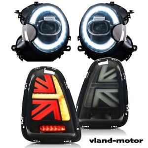 4X VLAND LED Headlights  +SMOKED Tail Lights For 2007-2013 Mini Cooper S R56 R57 (For: More than one vehicle)