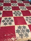 Antique Handmade Hand Quilted Seven Sisters Quilt 69x77 small  twin #240