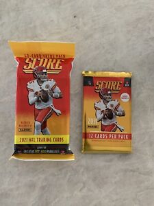 Lot of TWO Packs ~ 2021 Panini Score NFL Football Cello Fat Pack + Blaster Pack