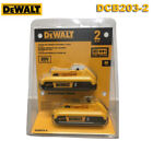 2 PACK DEWALT GENUINE DCB203 20V MAX Compact 2.0Ah Li-lon Tool Power Battery USA