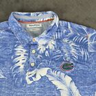Florida Gators Polo Shirt Tommy Bahama Floral Blue Trim Fit Short Sleeve Men XL