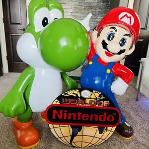 New Listing⭐️ Huge Super Mario & Yoshi Statue Nintendo Store Display Life Size Statue