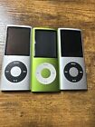 Lot Of 3 Apple iPod Nano 4th Generation 8GB Silver & Green