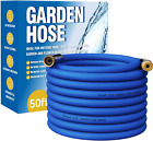 Flexible Garden Hose Water Pipe - 50FT Water Hose with Solid Brass Fittings, Dur